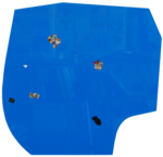 Ins Blaue, 2017, 59cm x 59cm, Lack & Oel auf Aludibond